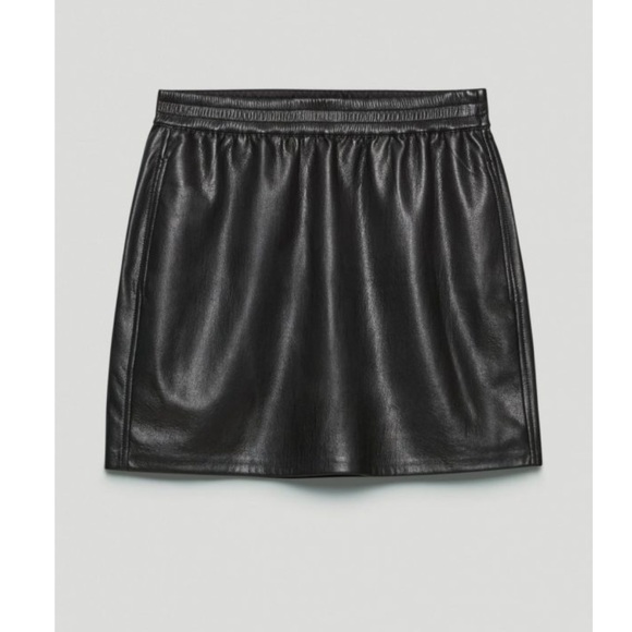 Babaton black slip on faux/ vegan leather mini dress with big two side pockets M - Picture 8 of 15